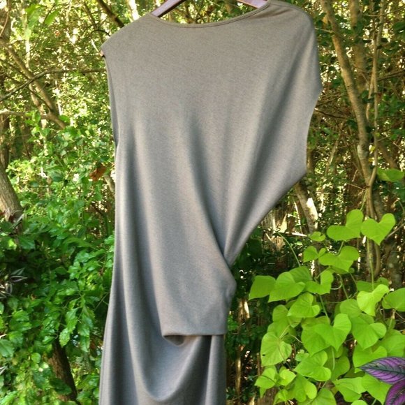 HELMUT LANG SONAR WOOL ASYMMETRICAL DRAPED BODY CON  DRESS  M - Picture 6 of 7